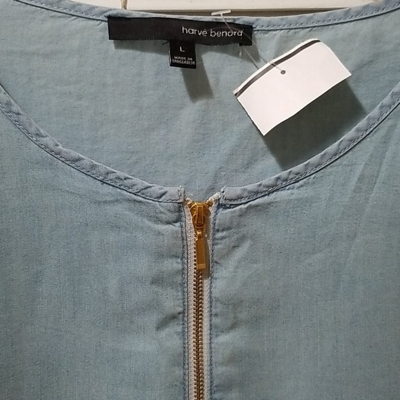HARVÈ BENARD PACIFIC BLUE BELL SLEEVE TOP L NWT - Picture 4 of 4